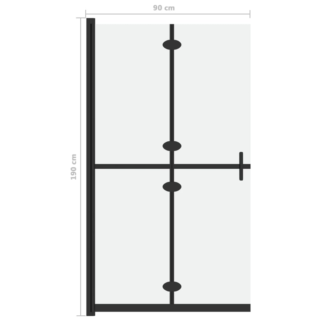 Skládací sprchová zástěna mléčné ESG sklo 90 x 190 cm