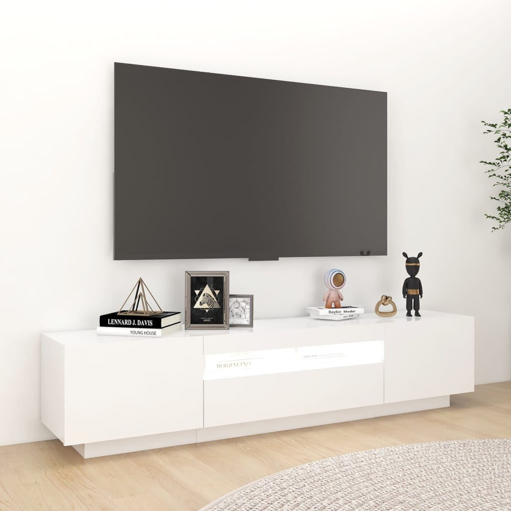 TV skříňka s LED osvětlením bílá 180 x 35 x 40 cm