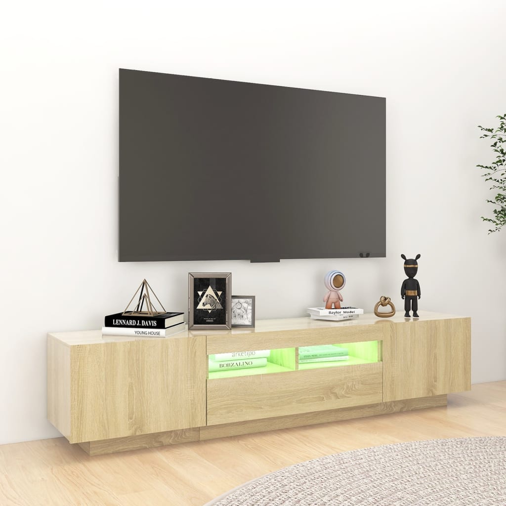 TV skříňka s LED osvětlením dub sonoma 180 x 35 x 40 cm