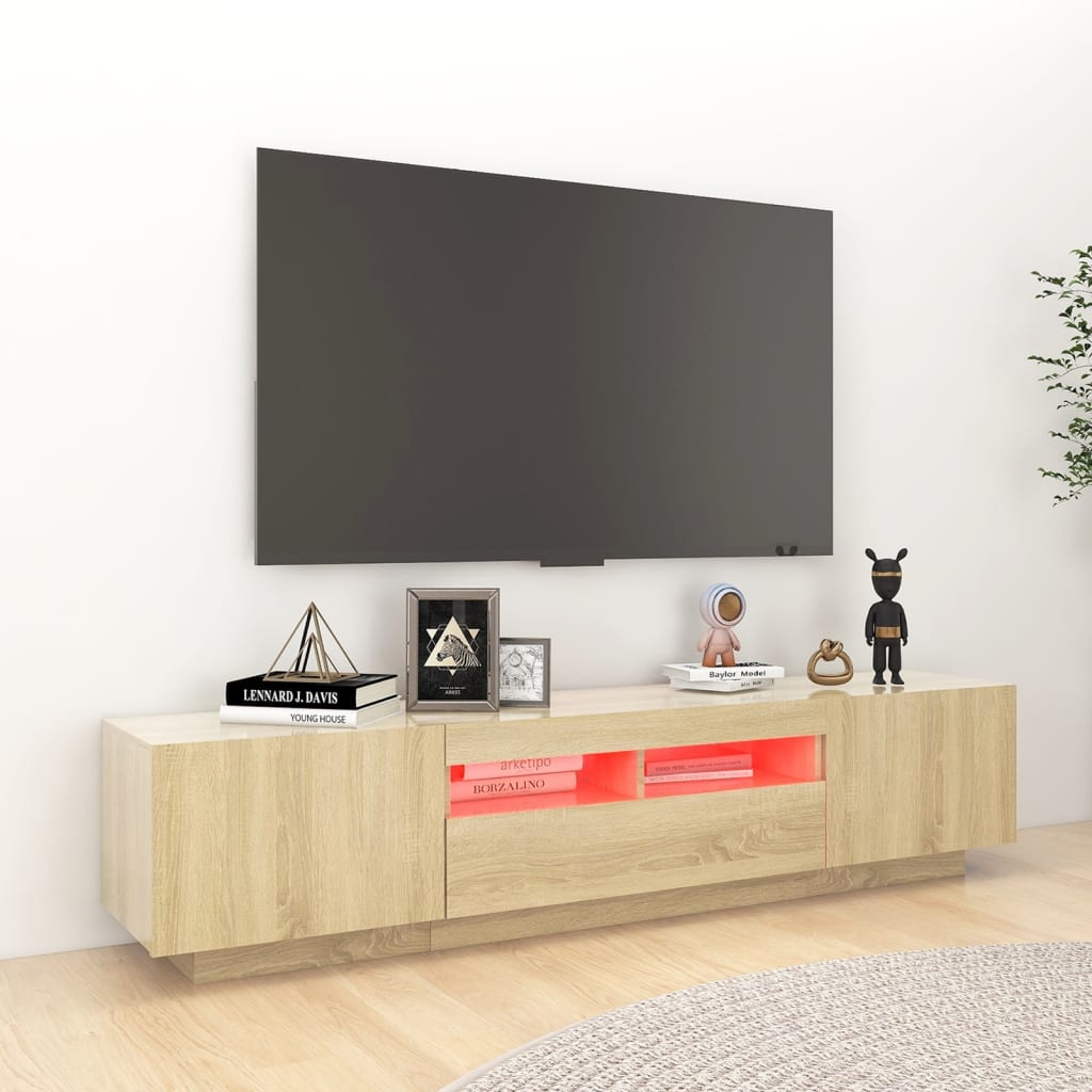 TV skříňka s LED osvětlením dub sonoma 180 x 35 x 40 cm