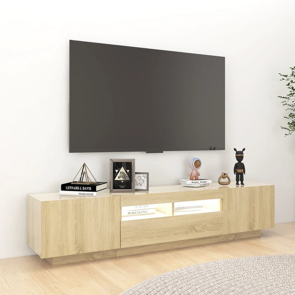 TV skříňka s LED osvětlením dub sonoma 180 x 35 x 40 cm