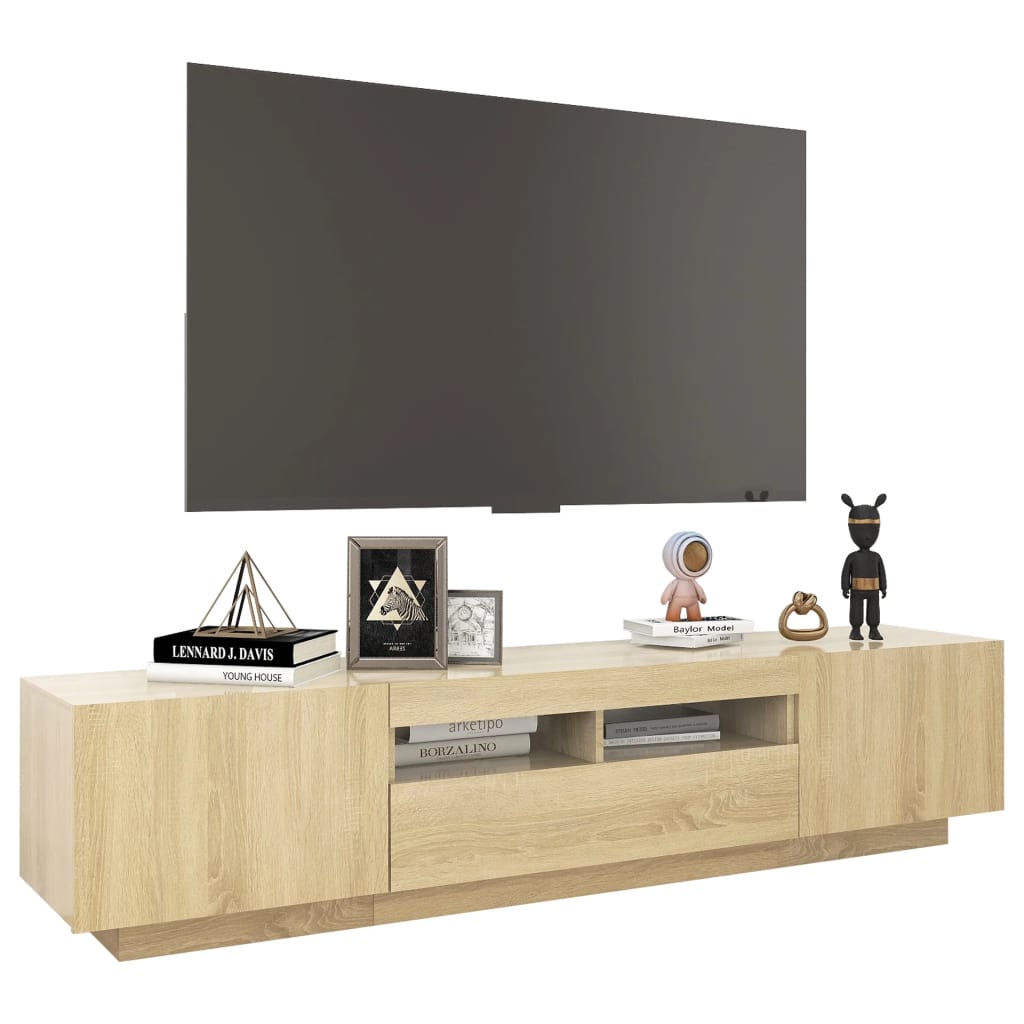 TV skříňka s LED osvětlením dub sonoma 180 x 35 x 40 cm