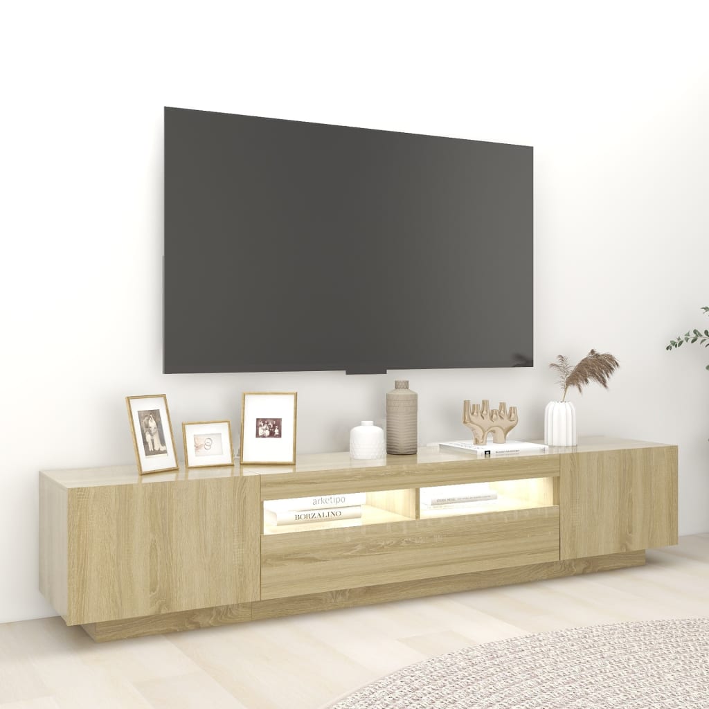 TV skříňka s LED osvětlením dub sonoma 200 x 35 x 40 cm