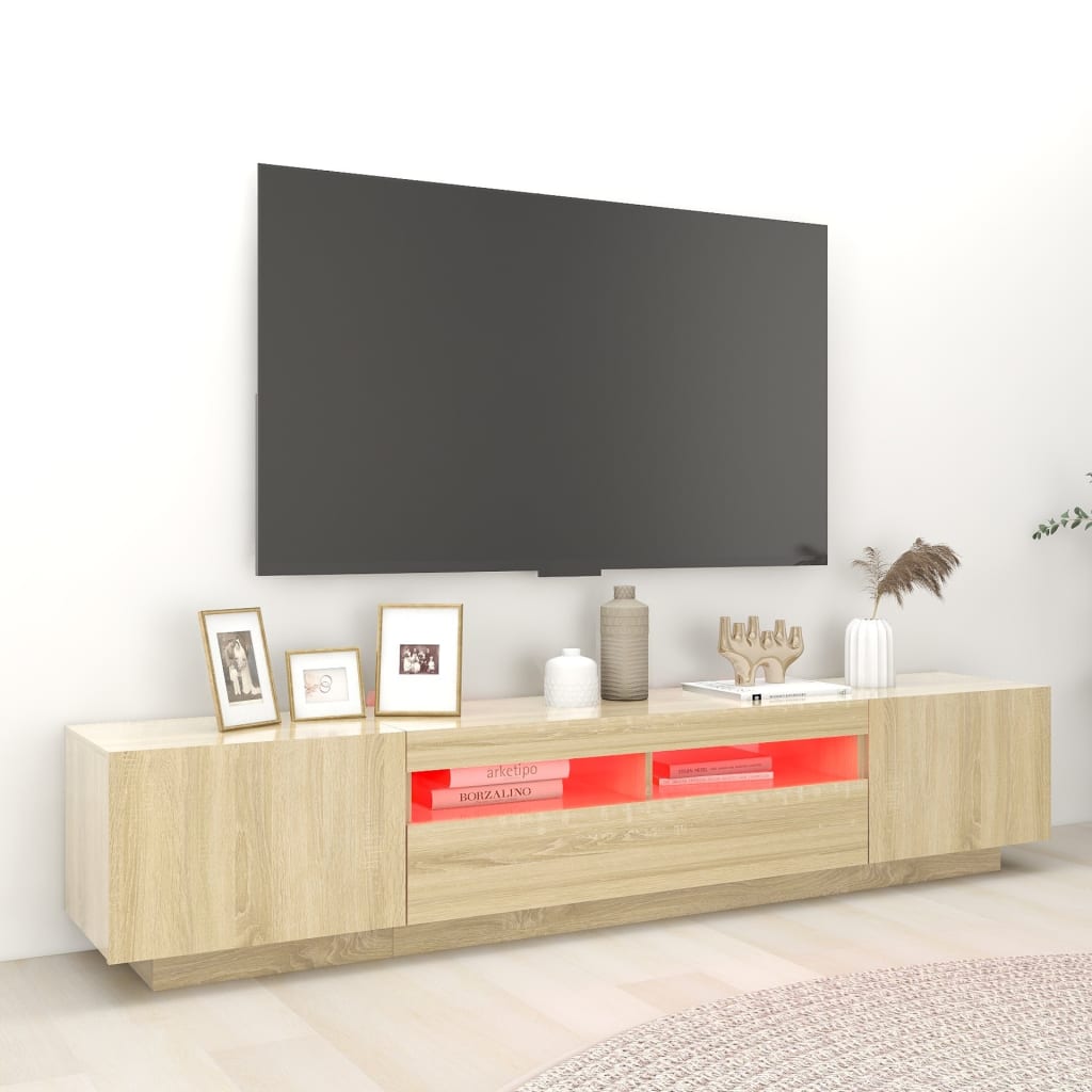 TV skříňka s LED osvětlením dub sonoma 200 x 35 x 40 cm