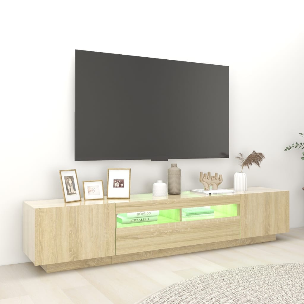 TV skříňka s LED osvětlením dub sonoma 200 x 35 x 40 cm