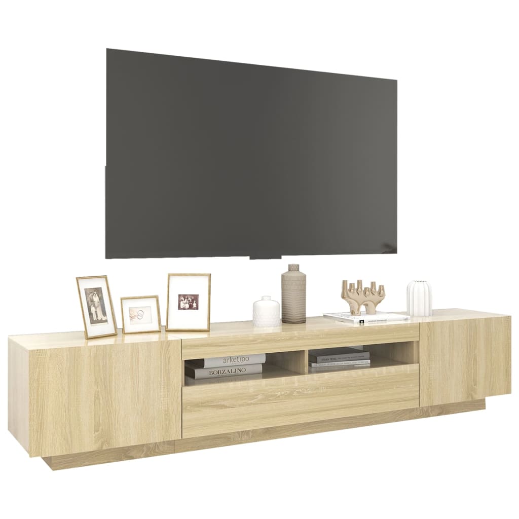 TV skříňka s LED osvětlením dub sonoma 200 x 35 x 40 cm