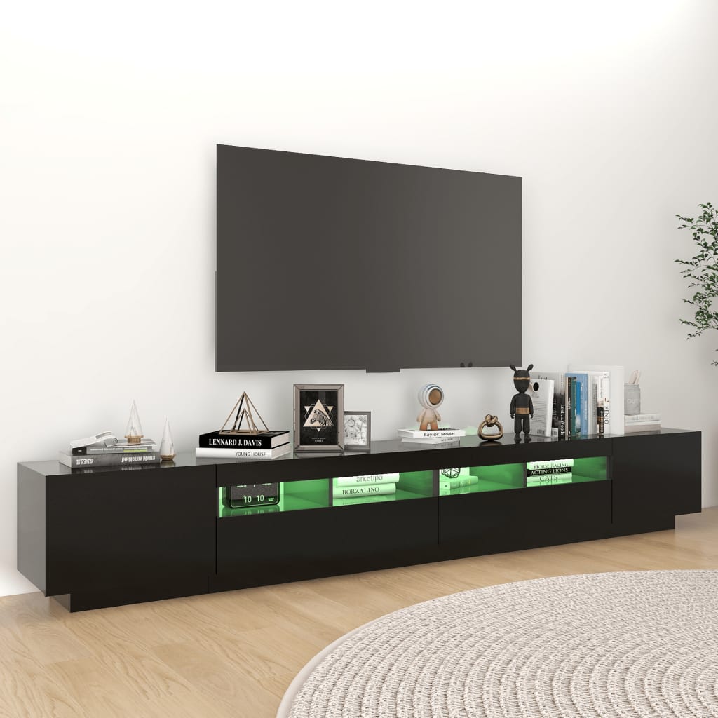 TV skříňka s LED osvětlením černá 260 x 35 x 40 cm