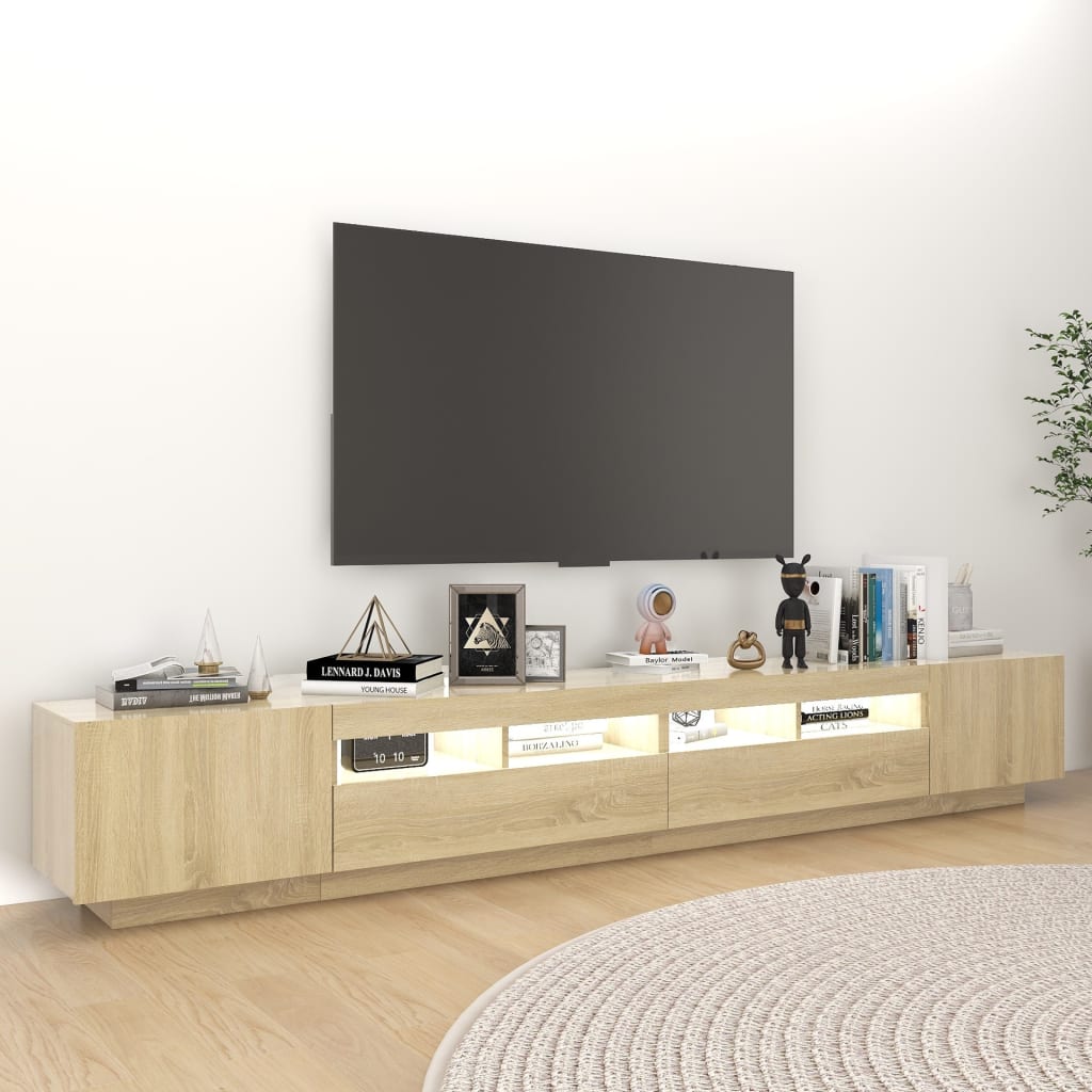 TV skříňka s LED osvětlením dub sonoma 260 x 35 x 40 cm