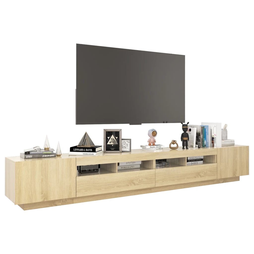 TV skříňka s LED osvětlením dub sonoma 260 x 35 x 40 cm