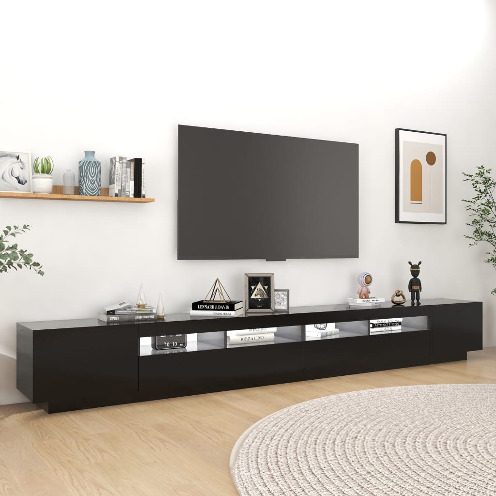 TV skříňka s LED osvětlením černá 300 x 35 x 40 cm