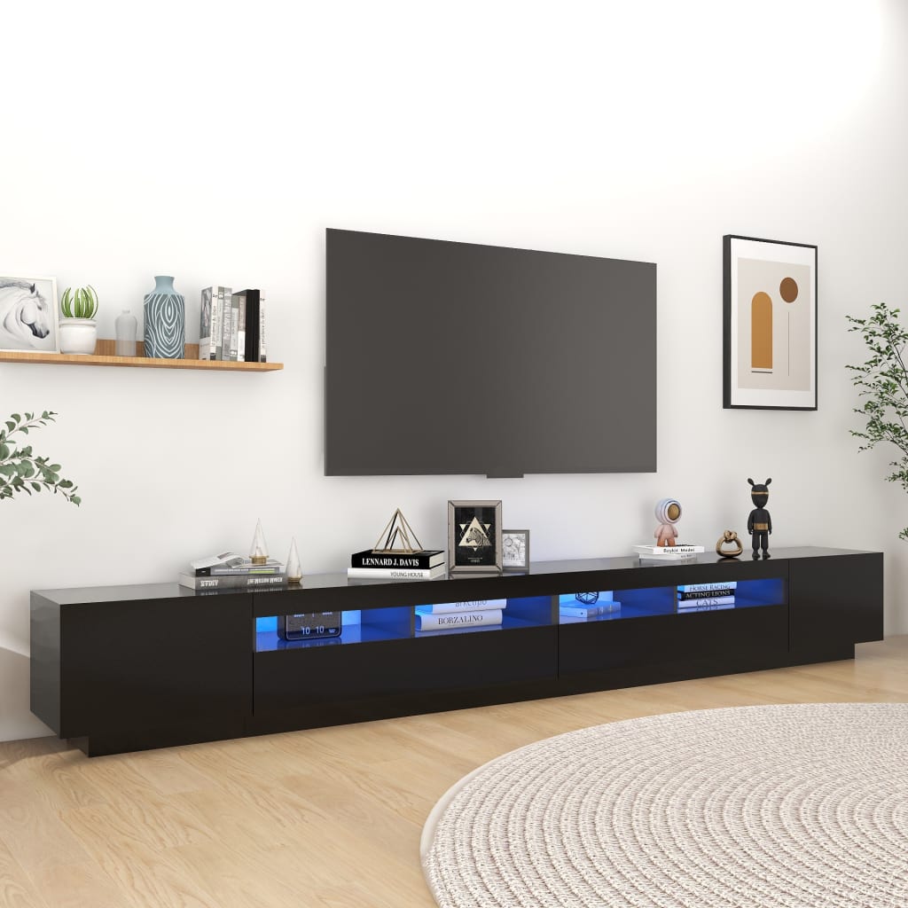 TV skříňka s LED osvětlením černá 300 x 35 x 40 cm