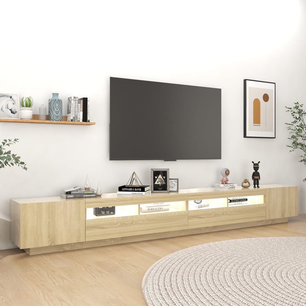 TV skříňka s LED osvětlením dub sonoma 300 x 35 x 40 cm