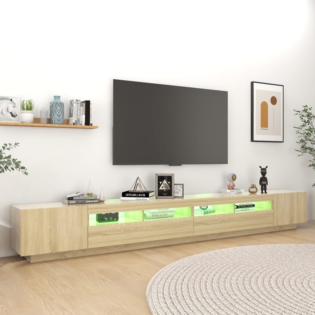 TV skříňka s LED osvětlením dub sonoma 300 x 35 x 40 cm