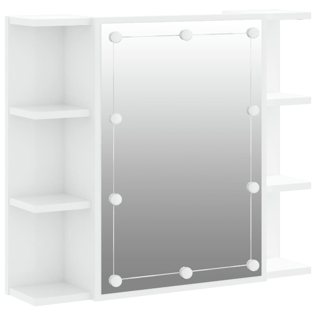 Zrcadlová skříňka s LED bílá s vysokým leskem 70 x 16,5 x 60 cm