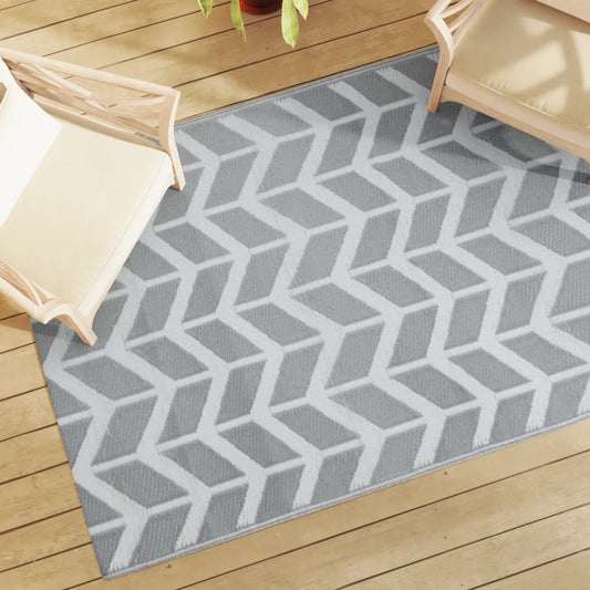 Venkovní koberec šedý 140 x 200 cm PP