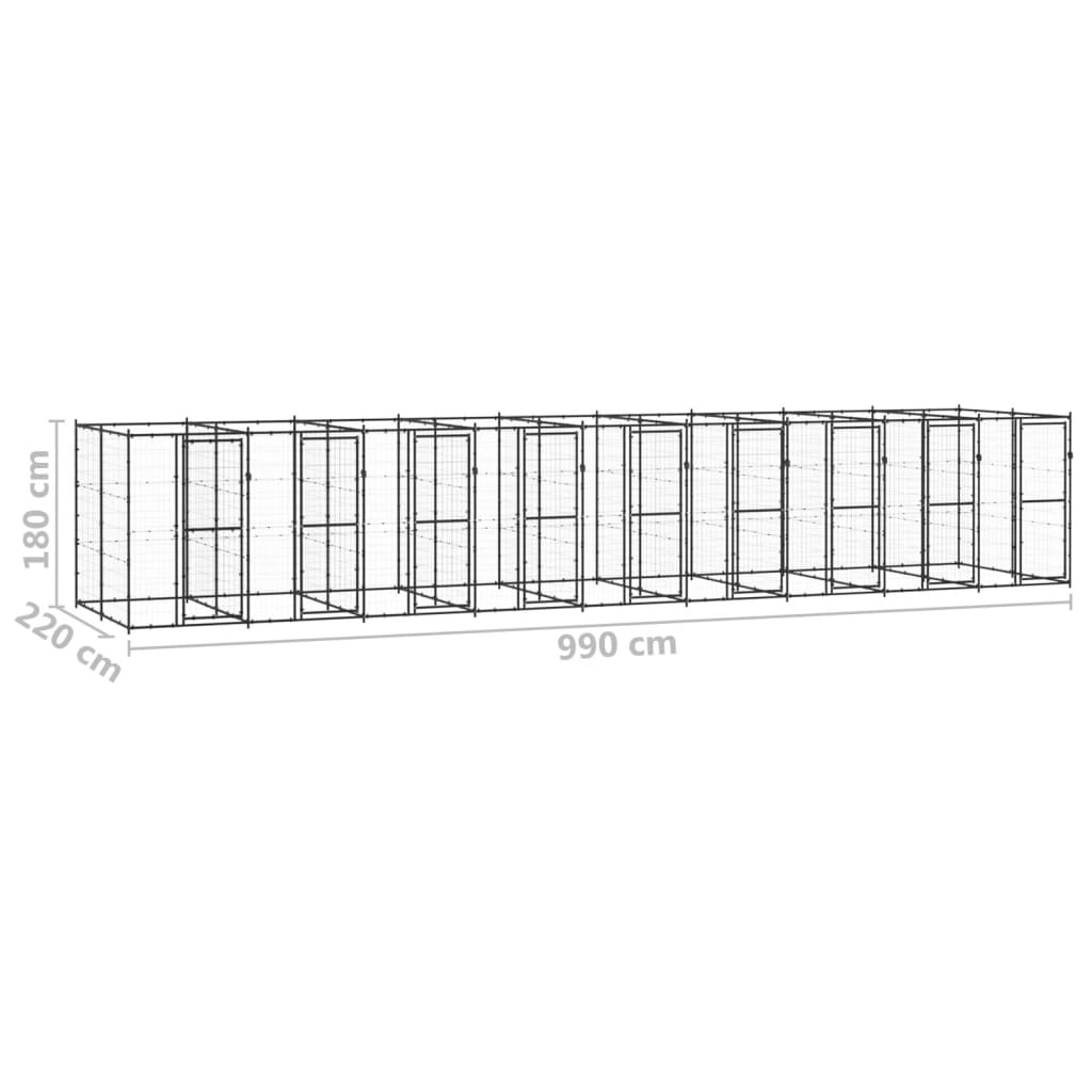 Venkovní psí kotec ocel 21,78 m²