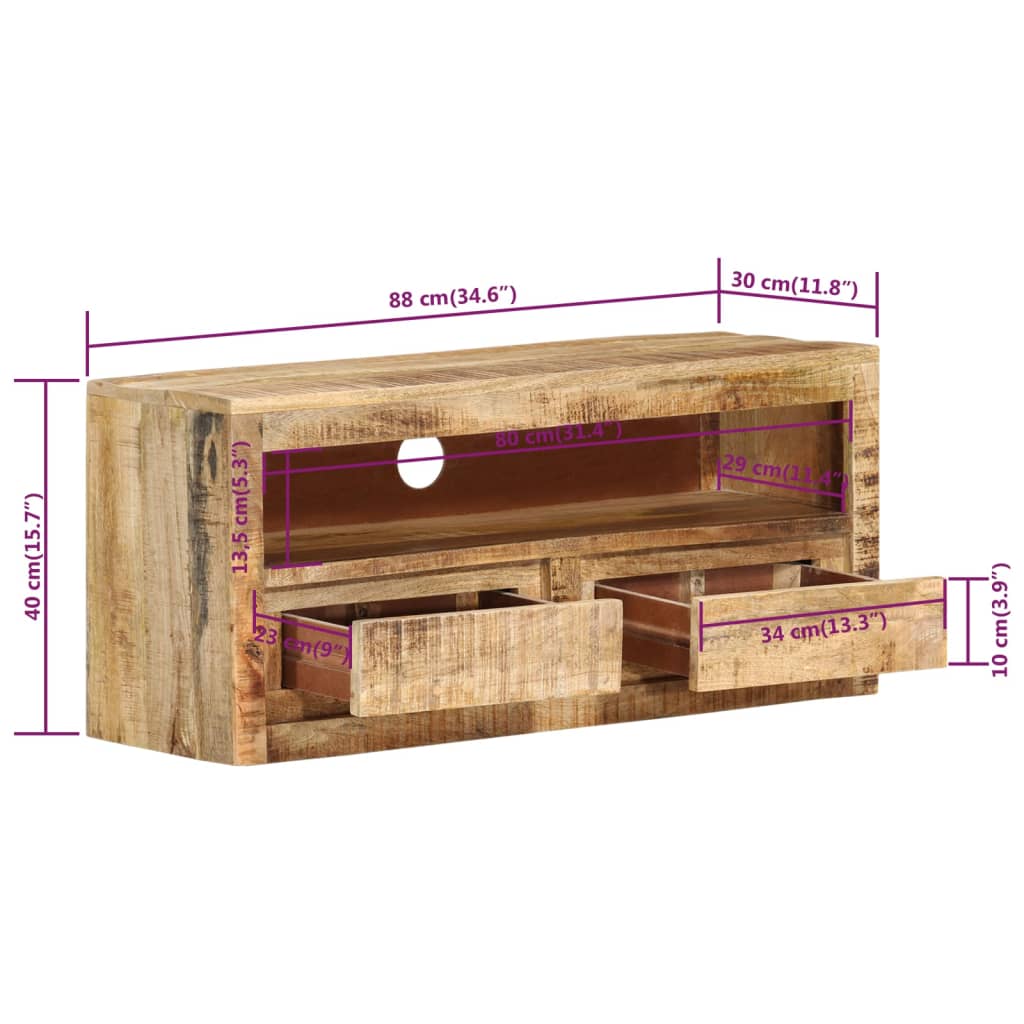 TV skříňka 88 x 30 x 40 cm masivní mangovníkové dřevo