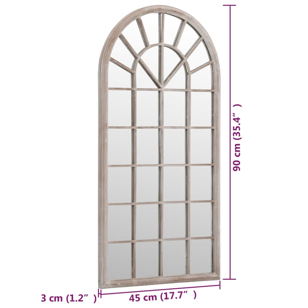 Zahradní zrcadlo pískové 90 x 45 cm železo do exteriéru