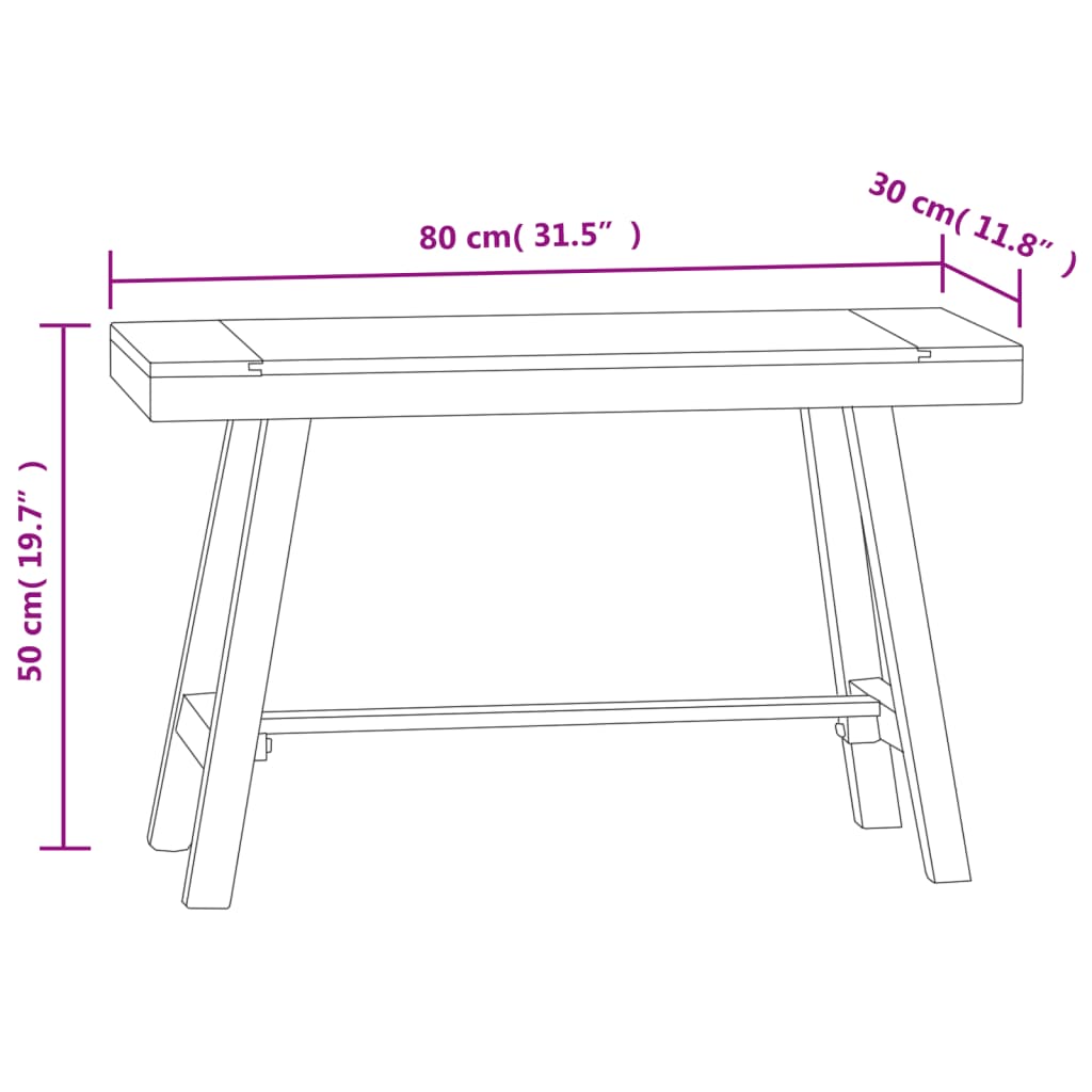 Lavice 80 cm masivní teakové dřevo