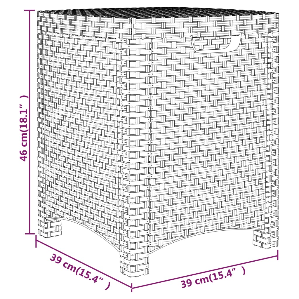 Zahradní úložný box 39 x 39 x 46 cm PP ratan hnědý