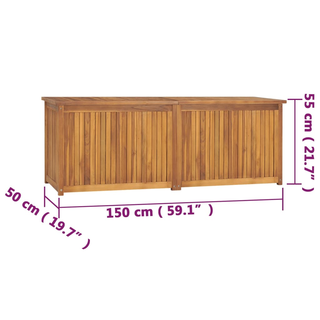 Zahradní box 150 x 50 x 55 cm masivní teakové dřevo