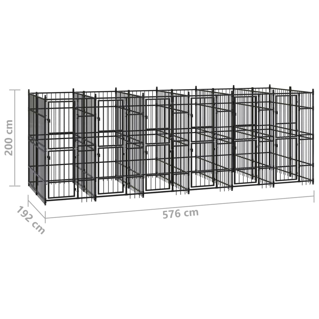 Venkovní psí kotec ocel 11,06 m²