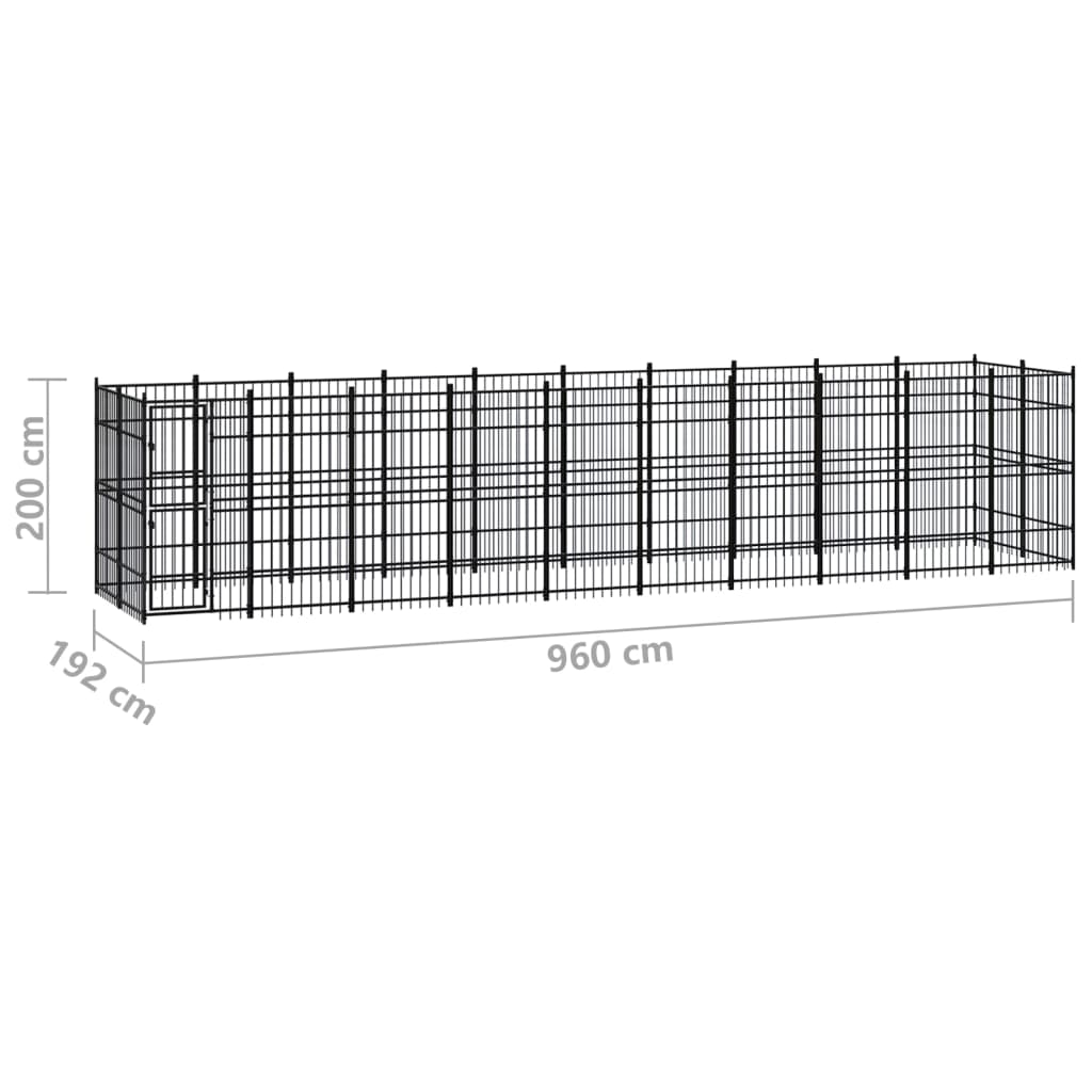 Venkovní psí kotec ocel 18,43 m²