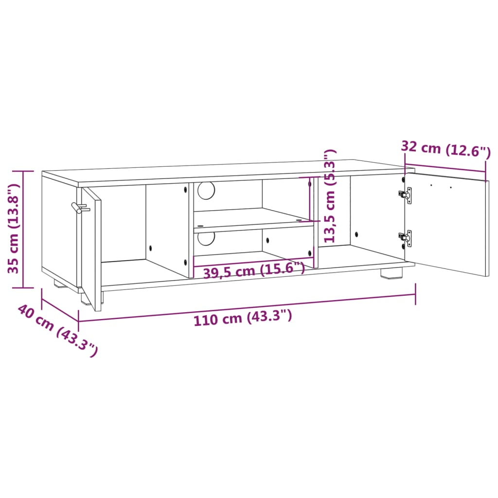 TV skříňka šedá sonoma 110 x 40 x 35 cm kompozitní dřevo