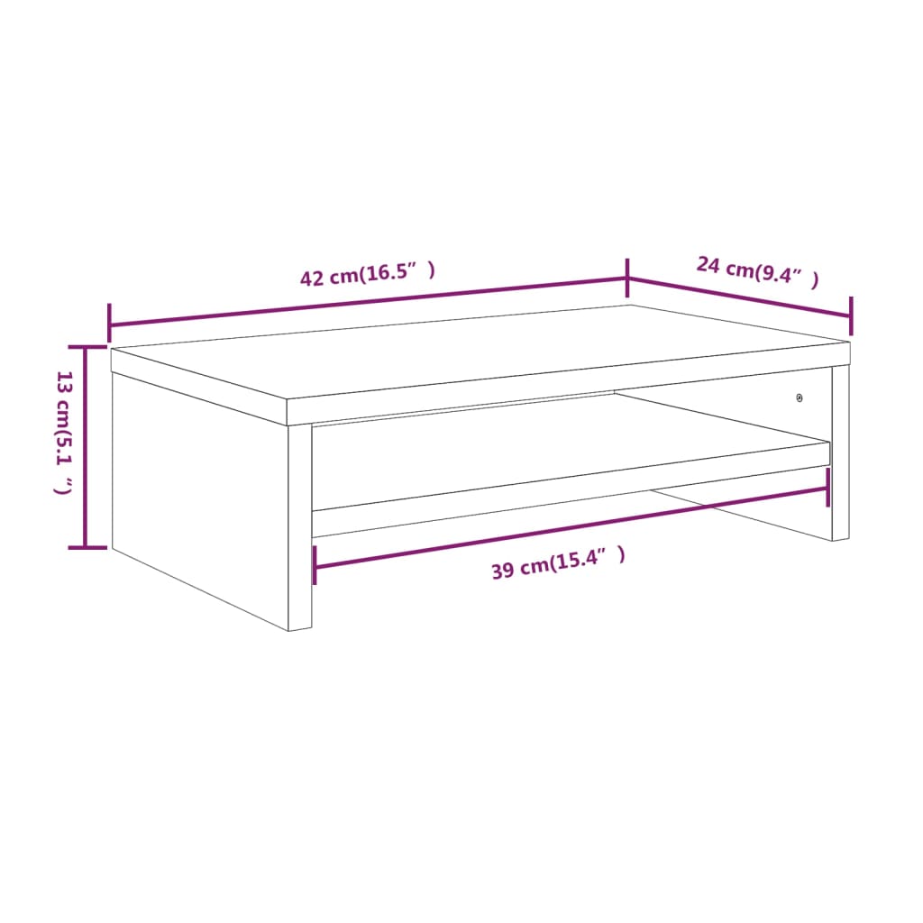 Stojan na monitor šedý sonoma 42 x 24 x 13 cm kompozitní dřevo