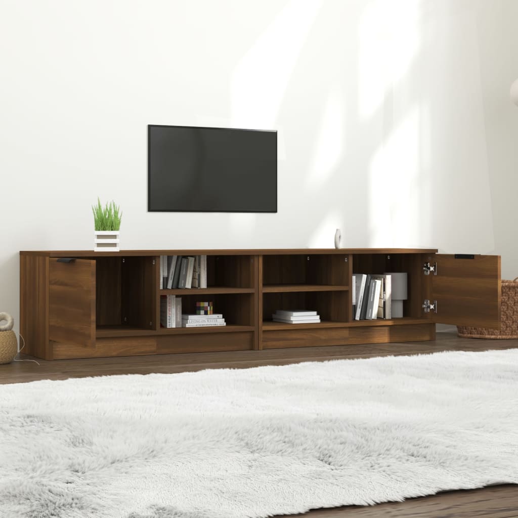 TV skříňky 2 ks hnědý dub 80 x 35 x 36,5 cm kompozitní dřevo