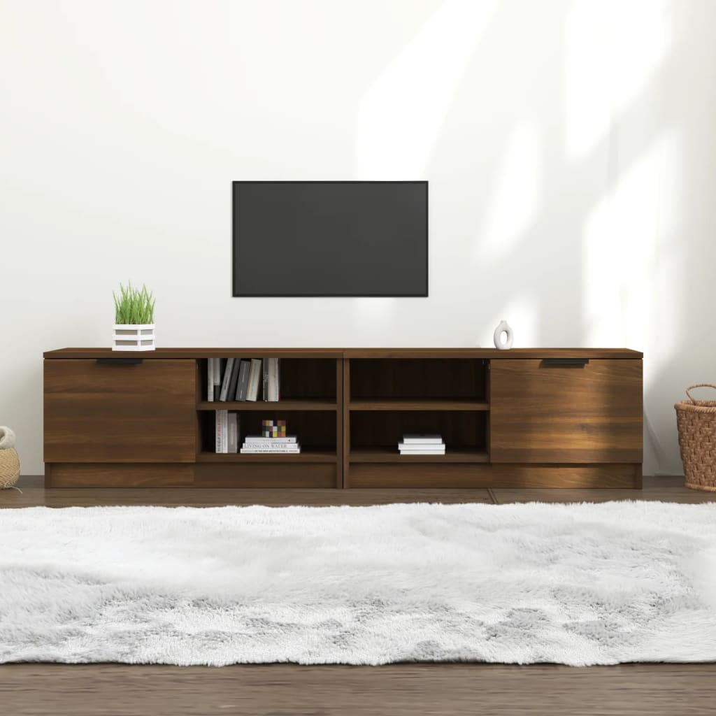 TV skříňky 2 ks hnědý dub 80 x 35 x 36,5 cm kompozitní dřevo