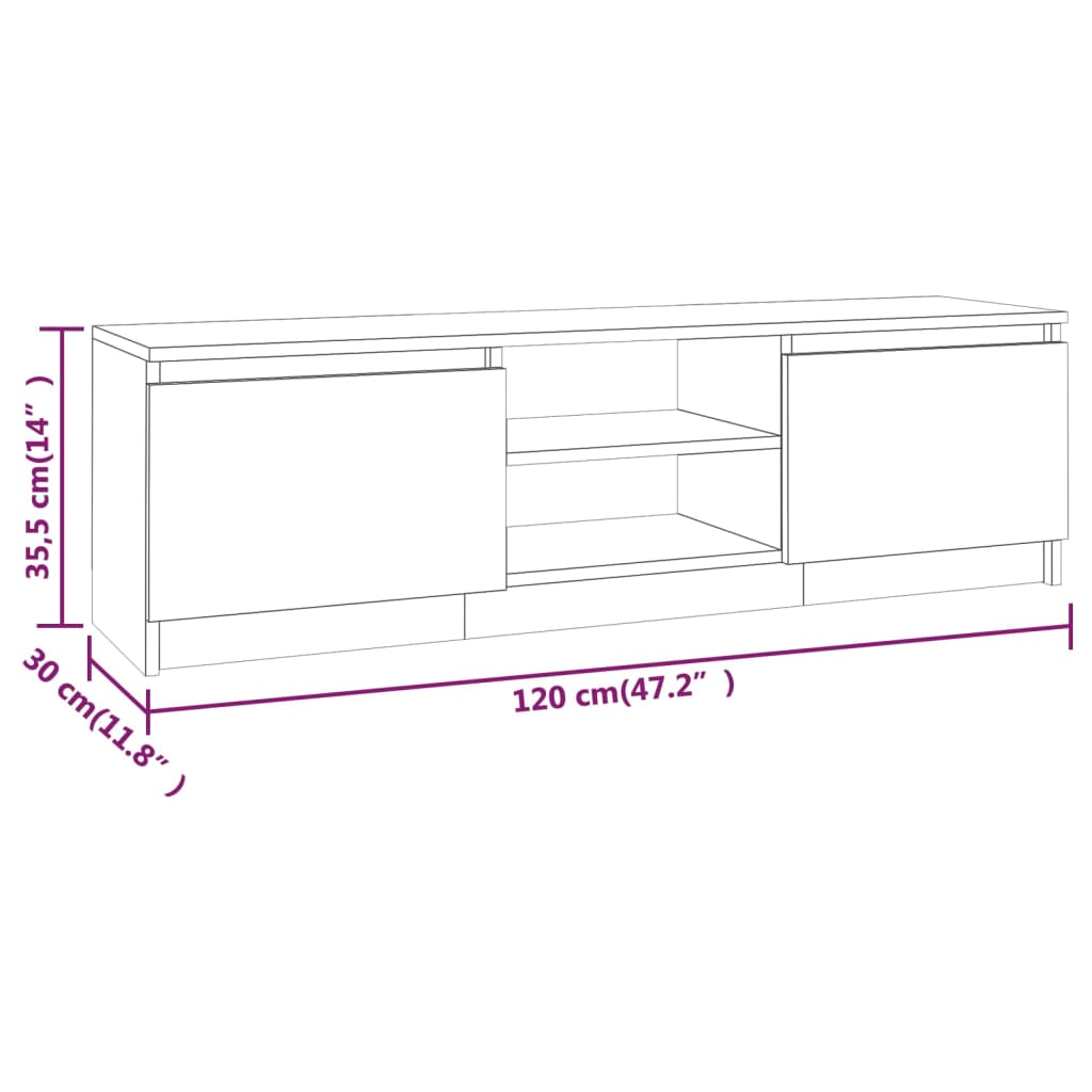 TV skříňka šedá sonoma 120 x 30 x 35,5 cm kompozitní dřevo