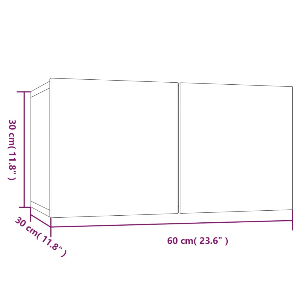 Závěsná TV skříňka šedá sonoma 60 x 30 x 30 cm kompozitní dřevo