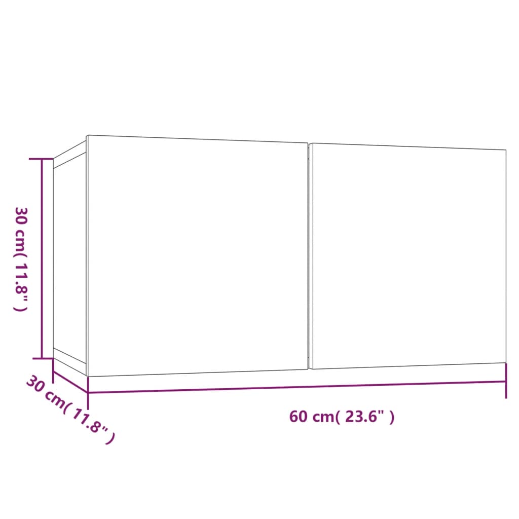 Závěsná TV skříňka hnědý dub 60 x 30 x 30 cm kompozitní dřevo