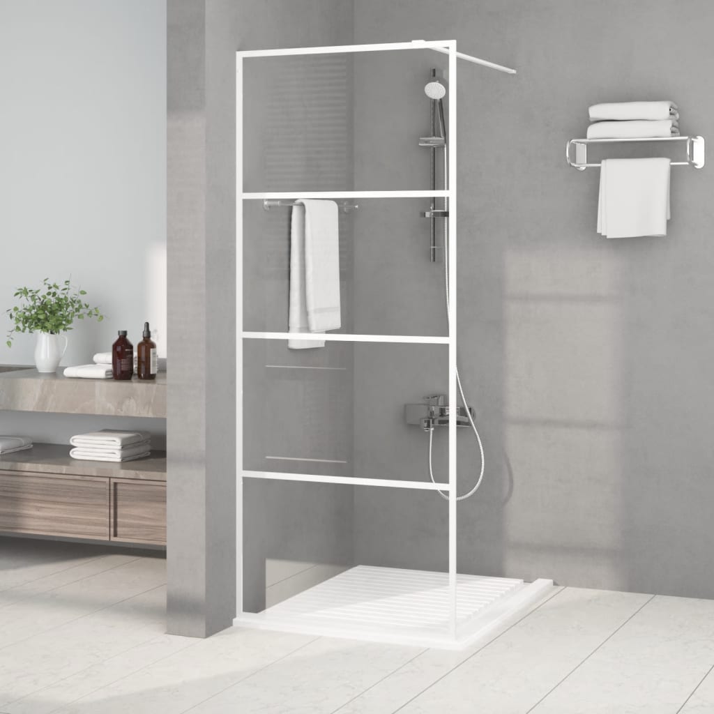 Sprchová zástěna walk-in bílá 80 x 195 cm čiré ESG sklo