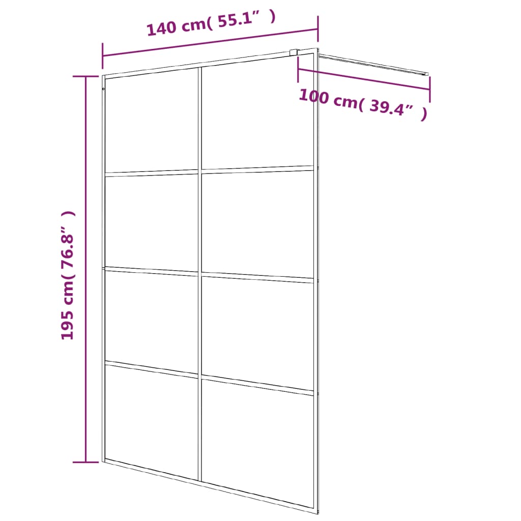 Sprchová zástěna walk-in bílá 140 x 195 cm čiré ESG sklo