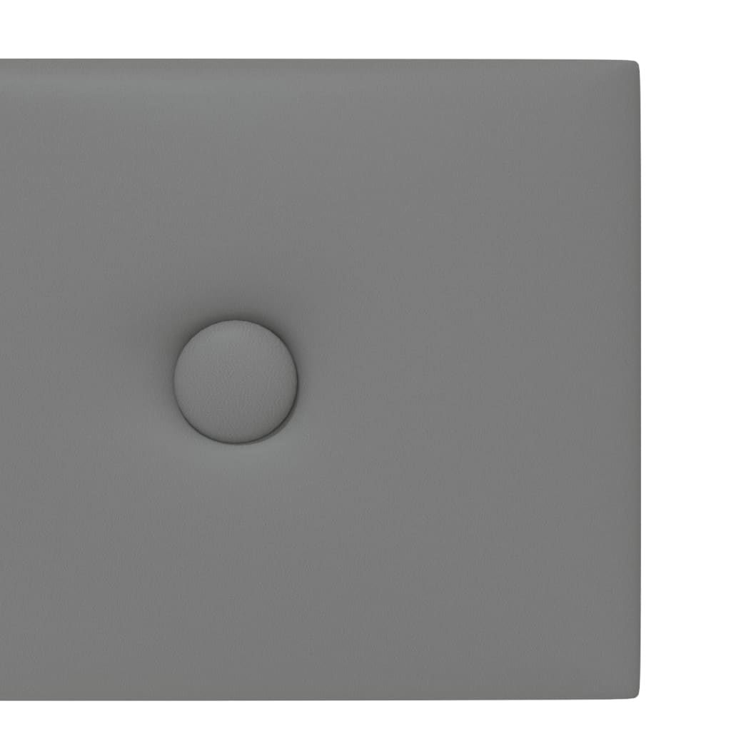 Nástěnné panely 12 ks šedé 90 x 15 cm umělá kůže 1,62 m²