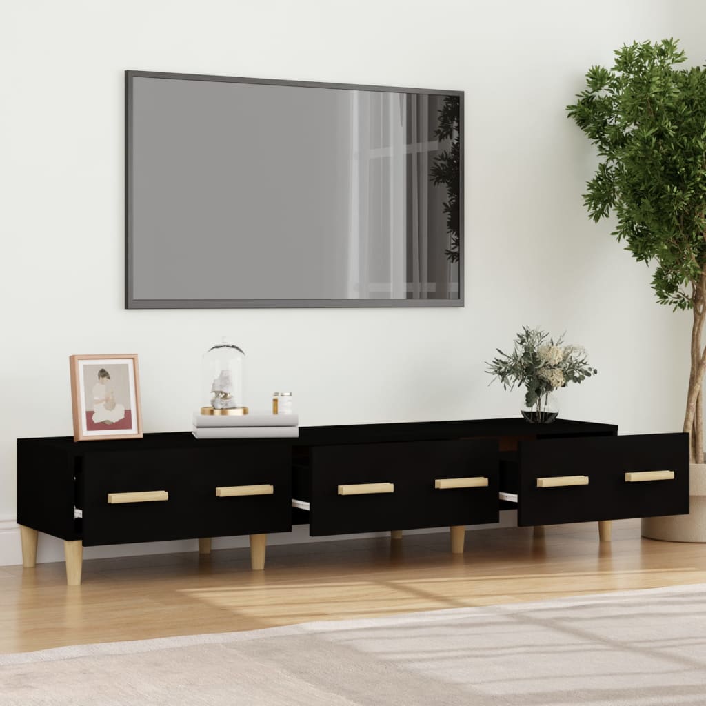 TV skříňka černá 150 x 34,5 x 30 cm kompozitní dřevo