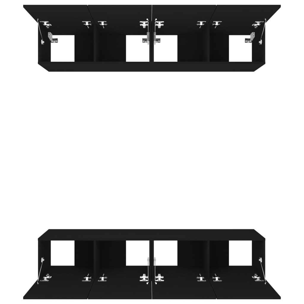 TV skříňky 4 ks černé 80 x 30 x 30 cm kompozitní dřevo