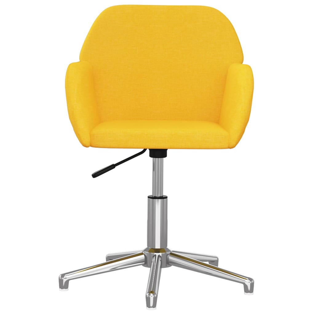 Otočná kancelářská židle světle žlutá textil