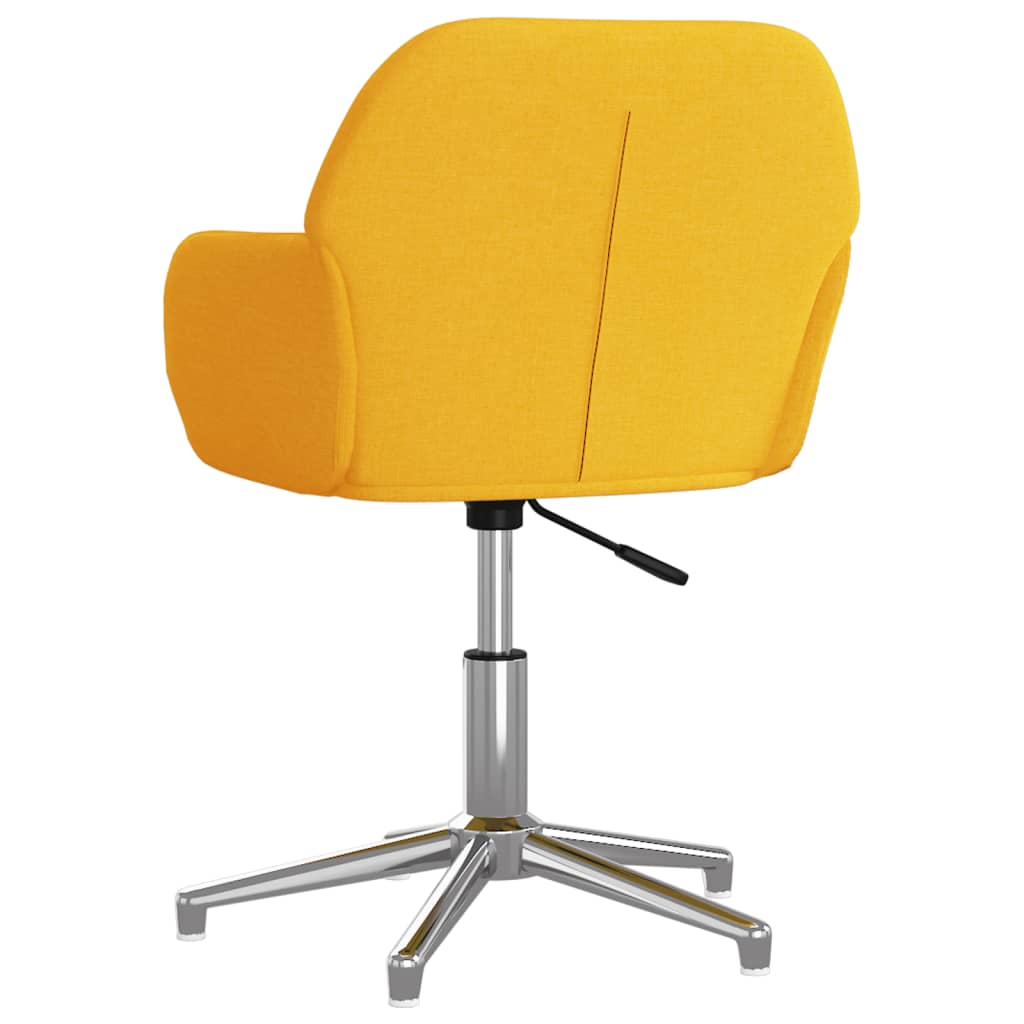 Otočná kancelářská židle světle žlutá textil