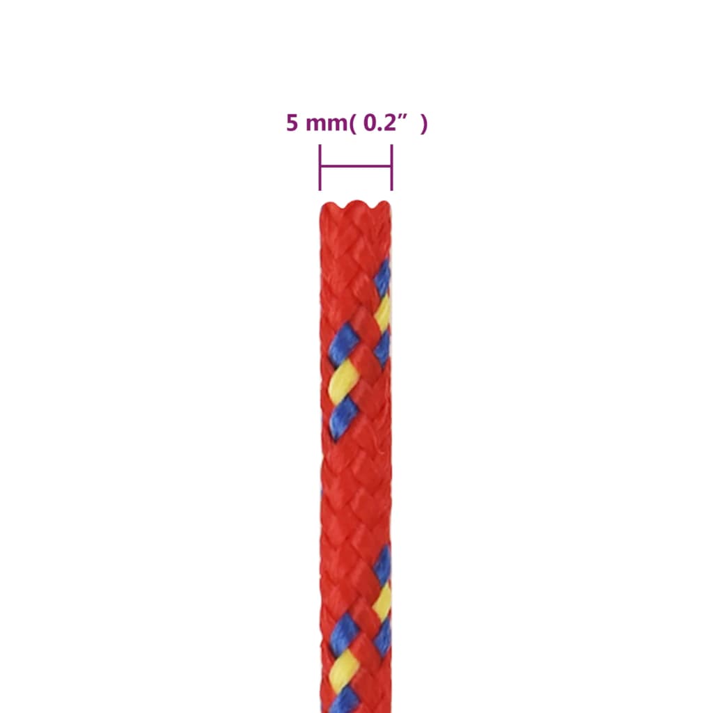 Lodní lano červené 5 mm 25 m polypropylen