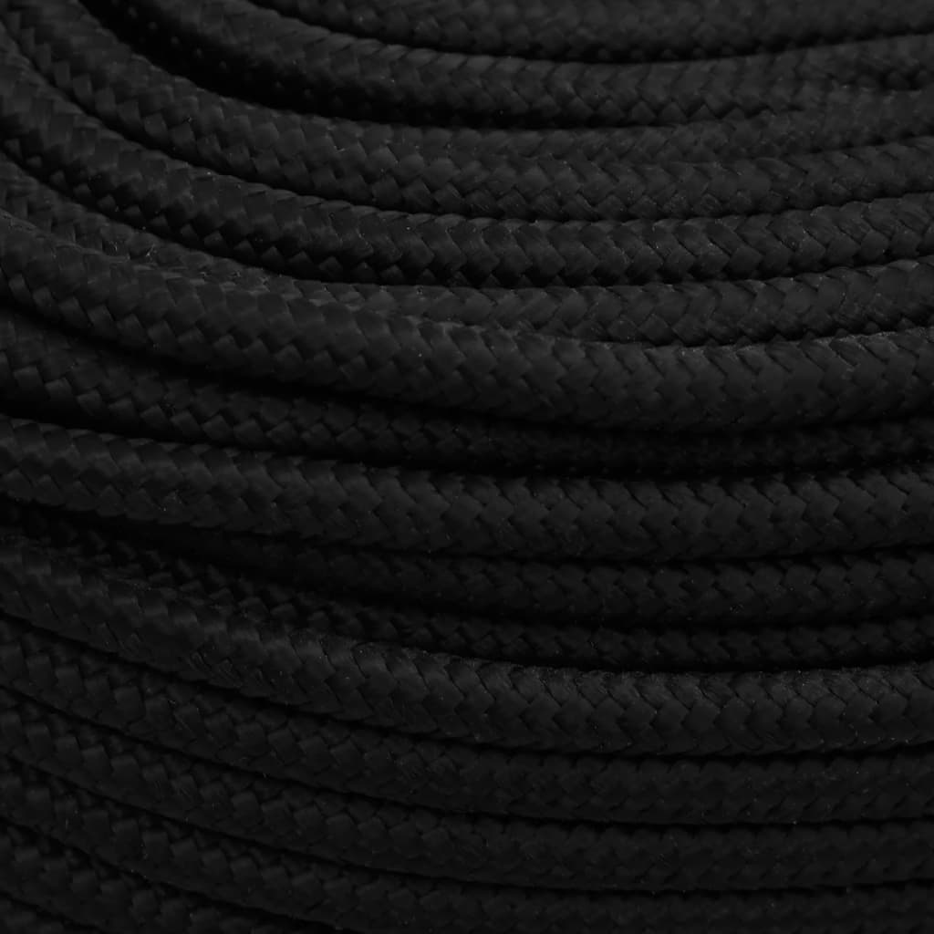 Pracovní lano černé 6 mm 25 m polyester