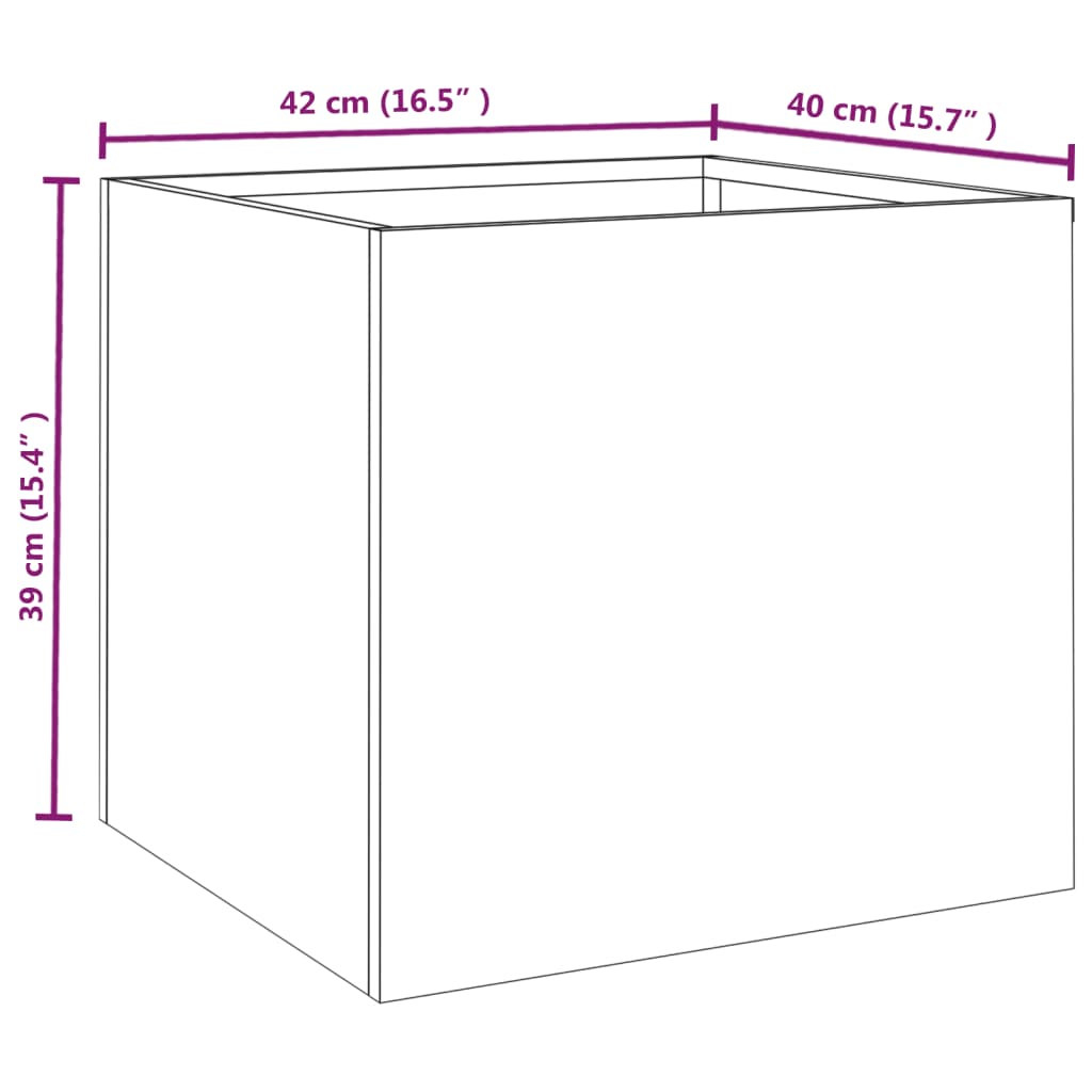 Truhlík 42x40x39 cm cortenová ocel