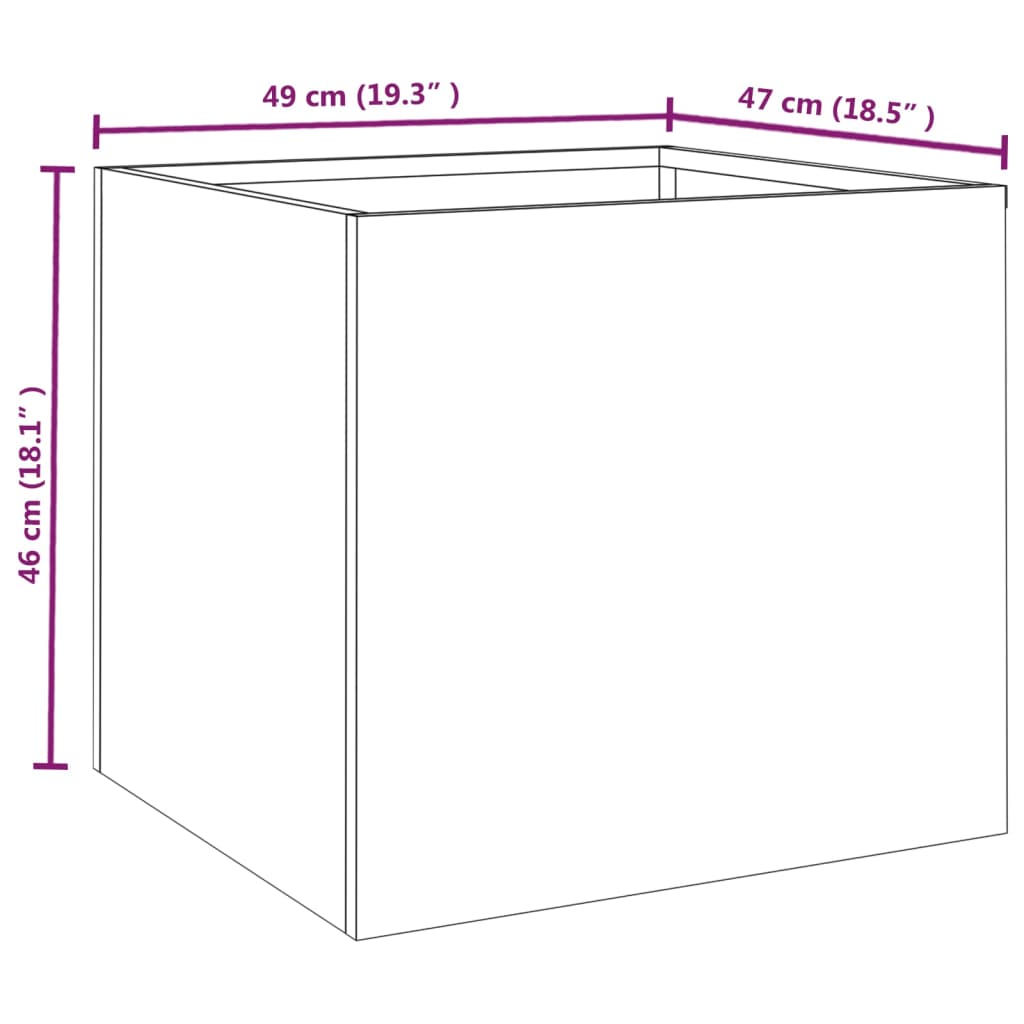 Truhlík 49x47x46 cm cortenová ocel