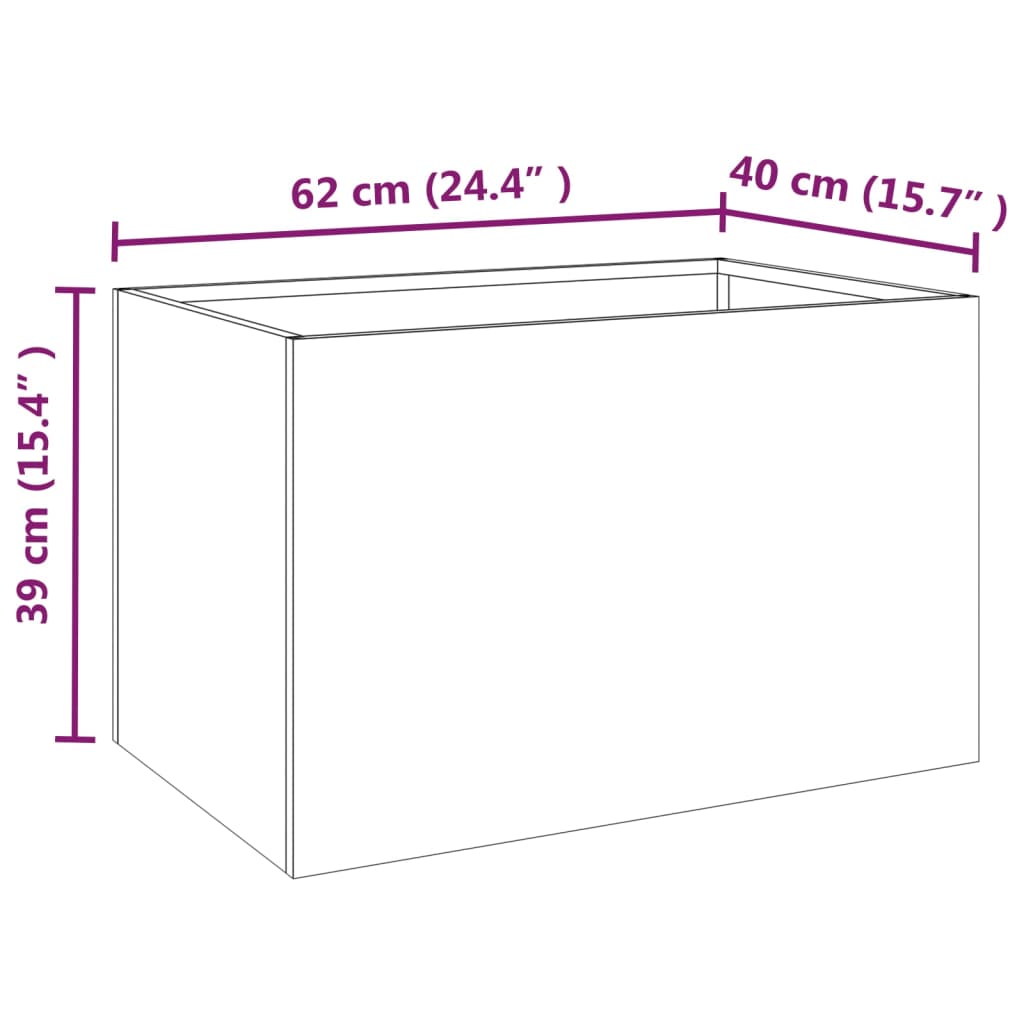 Truhlík 62x40x39 cm cortenová ocel