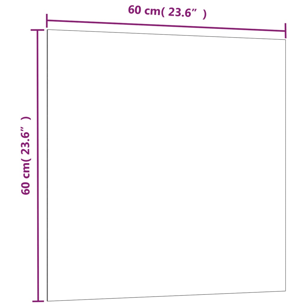 Nástěnná magnetická tabule černá 60 x 60 cm tvrzené sklo