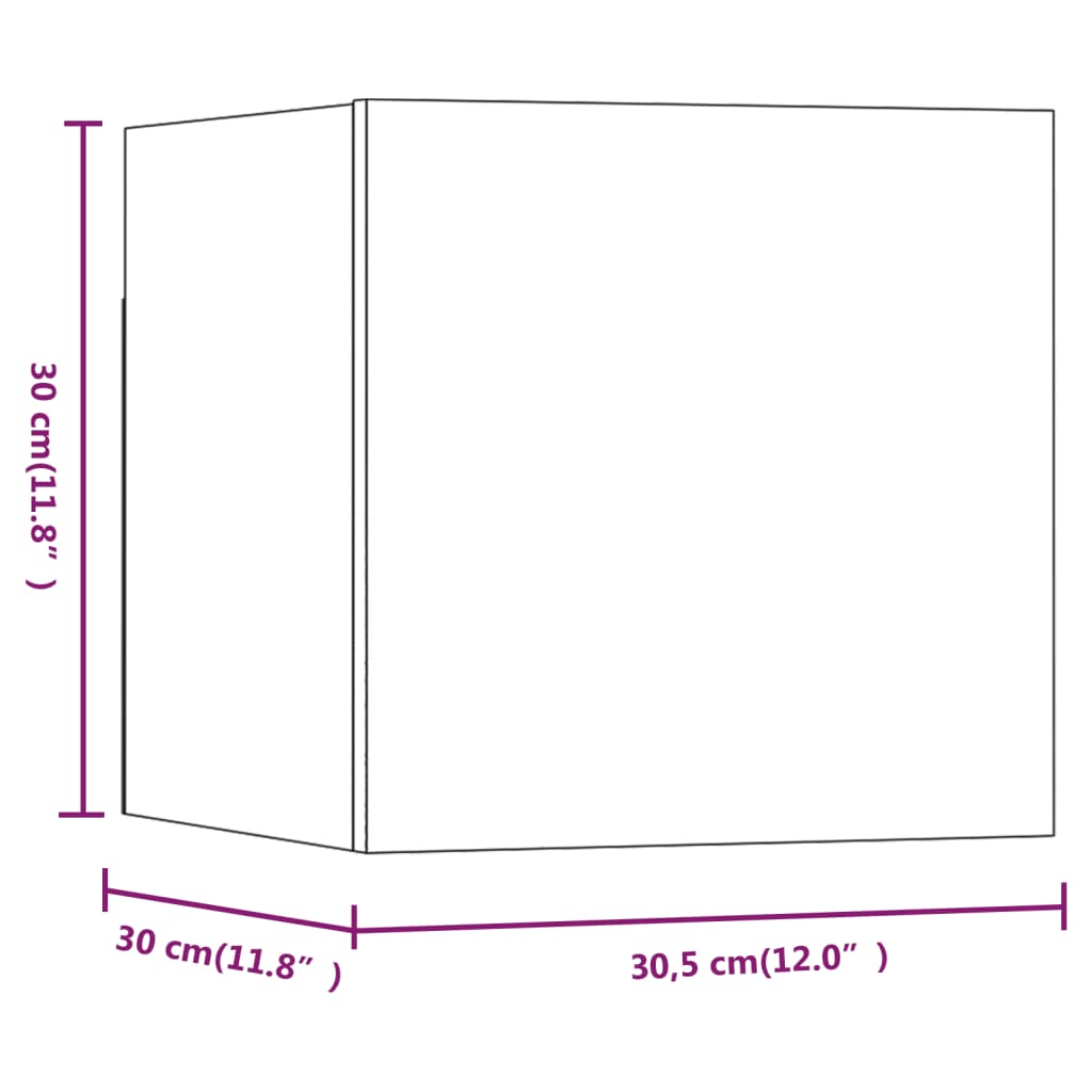 Nástěnné TV skříňky 8 ks kouřový dub 30,5 x 30 x 30 cm