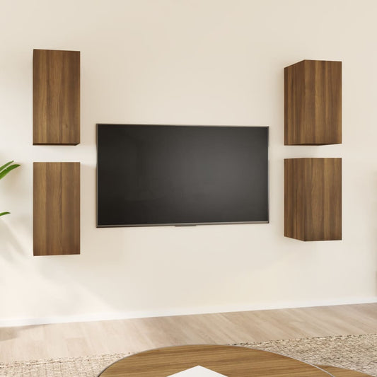 TV skříňky 4 ks hnědý dub 30,5 x 30 x 60 cm kompozitní dřevo