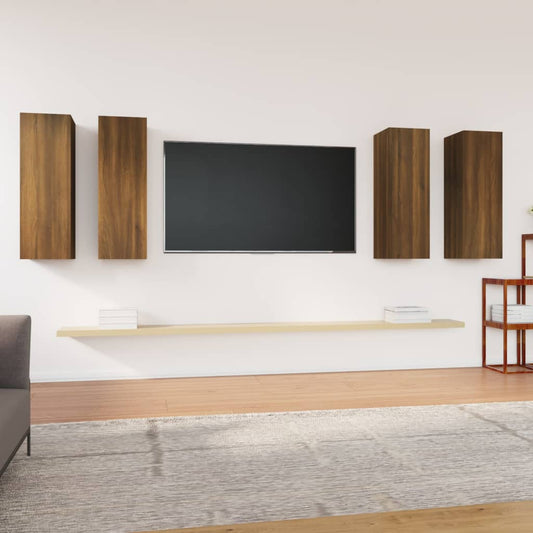 TV skříňky 4 ks hnědý dub 30,5 x 30 x 90 cm kompozitní dřevo